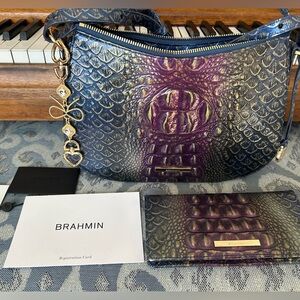 2-PIECE BRAHMIN SHAYNA FIG JAM BOWLIN WITH WALLET